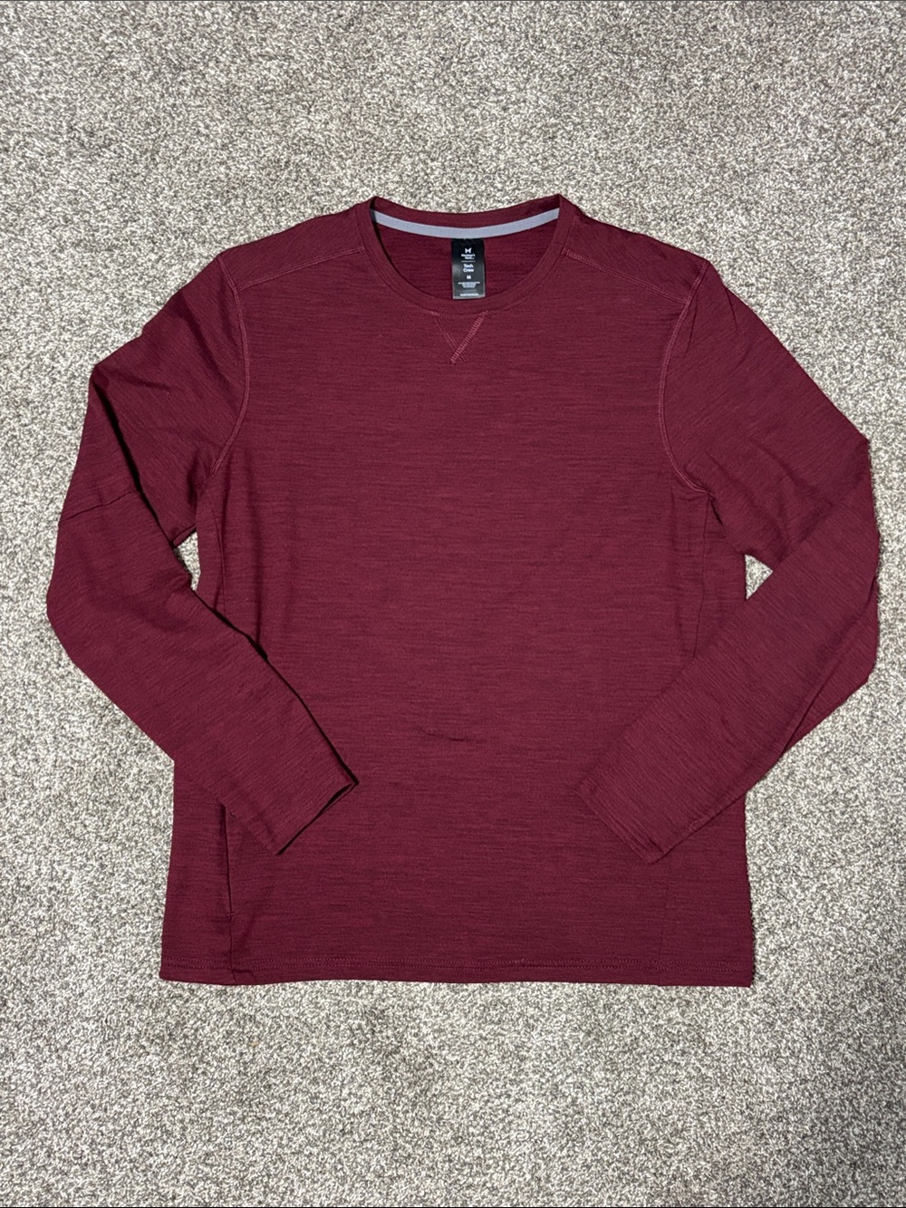 Men's Long-Sleeve Crewneck Shirt - Maroon
